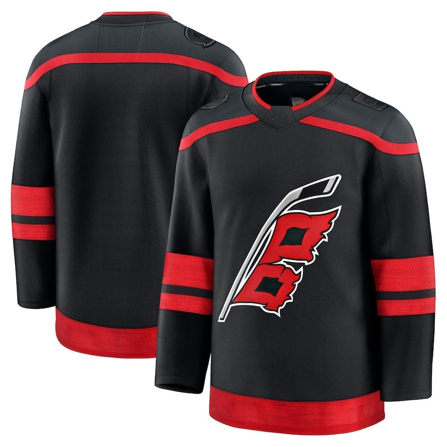 C.Hurricanes Supporters Home Premium Jersey - Black Stitched American Hockey Jerseys