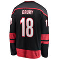 C.Hurricanes #18 Jack Drury Supporters Home Premier Breakaway Player Jersey - Black Stitched American Hockey Jerseys