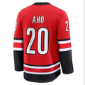 C.Hurricanes #20 Sebastian Aho Supporters Alternate Premium Jersey - Red Stitched American Hockey Jerseys