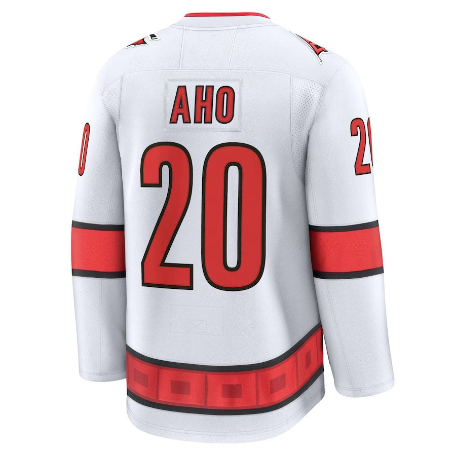 C.Hurricanes #20 Sebastian Aho Supporters Away Premium Jersey - White Stitched American Hockey Jerseys