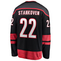 C.Hurricanes #22 Logan Stankoven Supporters Home Breakaway Jersey - Black Stitched American Hockey Jerseys