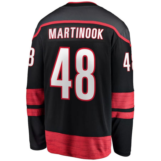 C.Hurricanes #48 Jordan Martinook Fanatics Home Breakaway Jersey - Black Stitched American Hockey Jerseys