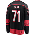 C.Hurricanes #71 Jesper Fast Supporters Home Breakaway Jersey - Black Stitched American Hockey Jerseys