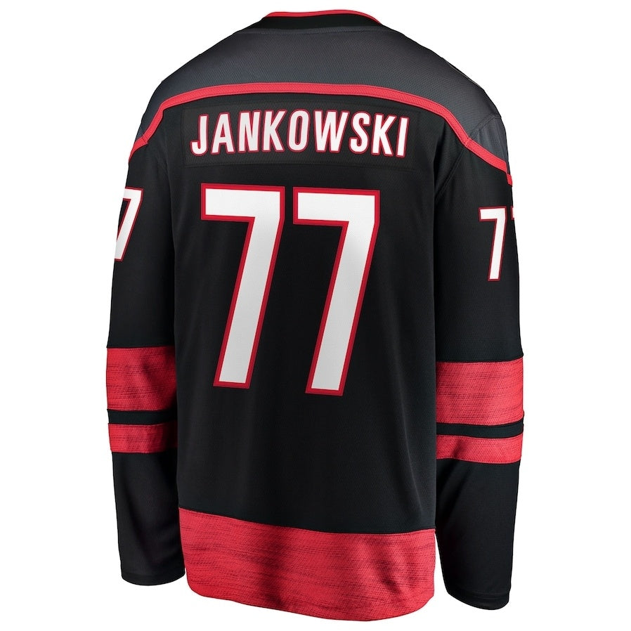 C.Hurricanes #77 Mark Jankowski Supporters Home Breakaway Jersey - Black Stitched American Hockey Jerseys