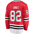 C.Blackhawks #82 Caleb Jones Supporters Branded Breakaway Player Jersey Red Stitched American Hockey Jerseys