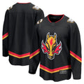 C.Flames Supporters Branded Alternate Premier Breakaway Jersey  Black Stitched American Hockey Jerseys