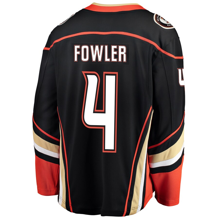 A.Ducks #4 Cam Fowler Supporters Branded Breakaway Player Jersey Black Stitched American Hockey Jerseys