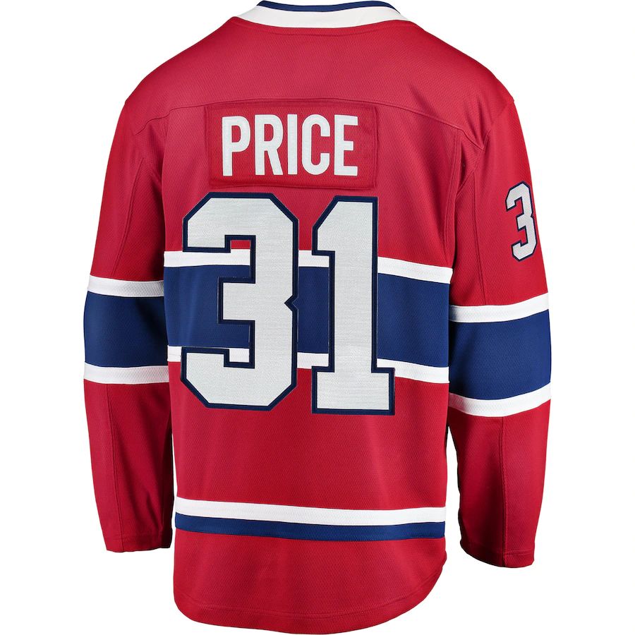 M.Canadiens #31 Carey Price Supporters Branded Breakaway Player Jerse Red Stitched American Hockey Jerseys