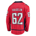 W.Capitals #62 Carl Hagelin Supporters Branded Replica Player Jersey Red Stitched American Hockey Jerseys