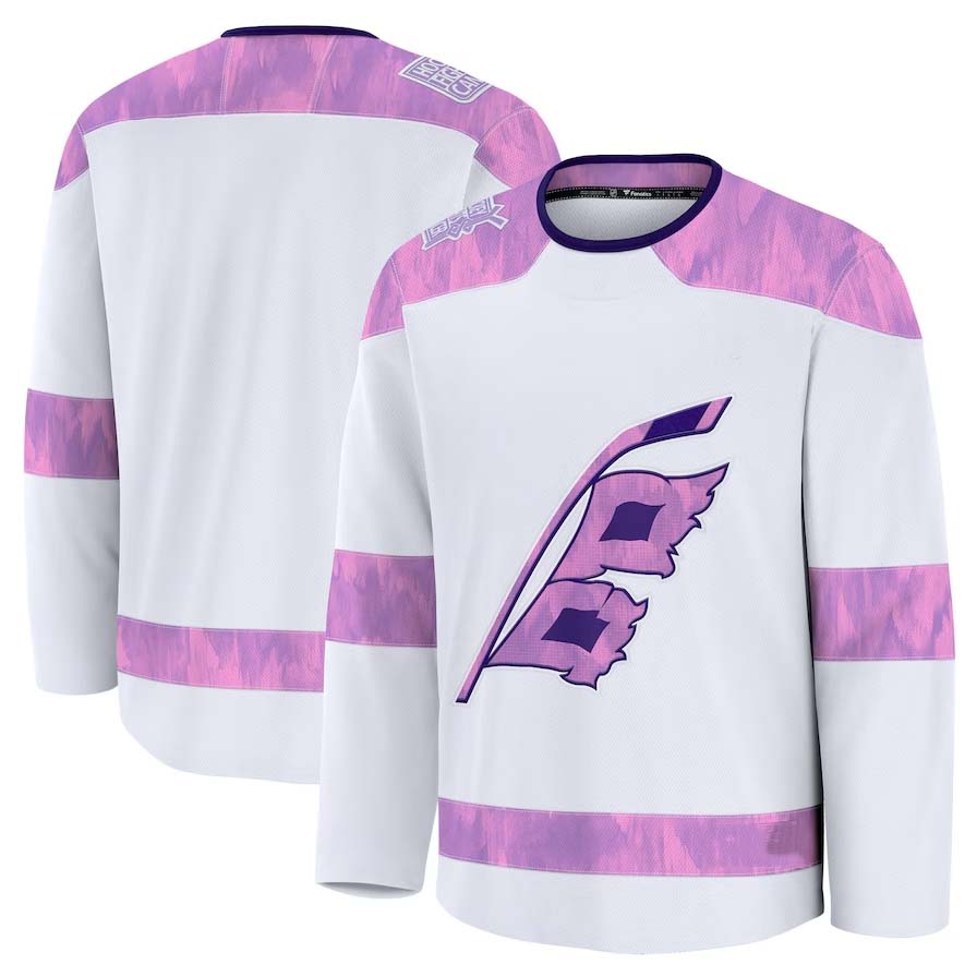 C.Hurricanes Supporters 2024 Hockey Fights Cancer Practice Jersey - White Stitched American Hockey Jerseys