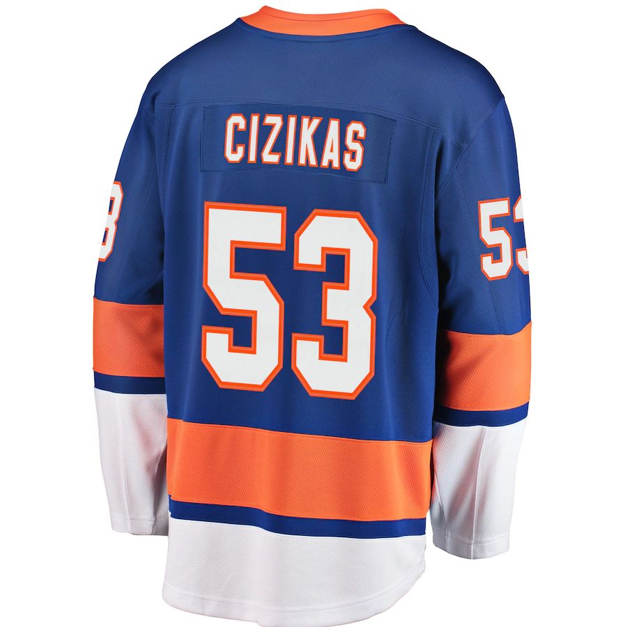 NY.Islanders #53 Casey Cizikas Supporters Branded Breakaway Player Jersey Royal Stitched American Hockey Jerseys