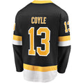 B.Bruins #13 Charlie Coyle Supporters Branded  Alternate Premier Breakaway Player Jersey  Black Stitched American Hockey Jerseys