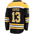B.Bruins #13 Charlie Coyle Supporters Branded Home Premier Breakaway Player Jersey  Black Stitched American Hockey Jerseys