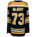 B.Bruins #73 Charlie McAvoy Supporters Authentic Autographed Black Authentic Jersey Stitched American Hockey Jerseys