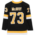B.Bruins #73 Charlie McAvoy Supporters Authentic Autographed Black Alternate Authentic Jersey Stitched American Hockey Jerseys