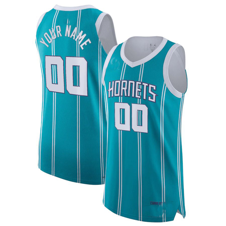 Custom C.Hornets 2021-22 Diamond Swingman Authentic Jersey Icon Edition Teal American Stitched Basketball Jersey
