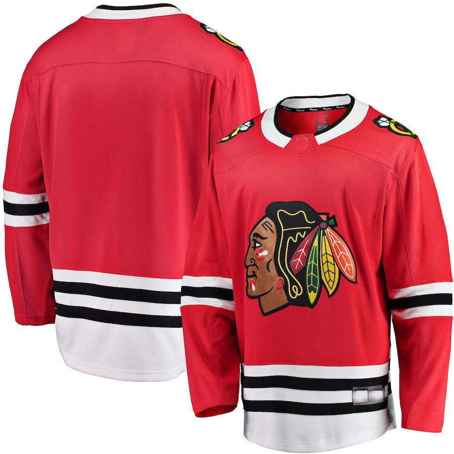 C.Blackhawks Fanatics Branded Breakaway Home Jersey  Red Stitched American Hockey Jerseys