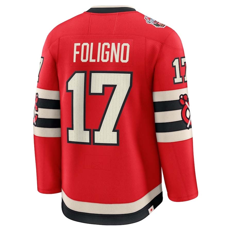 C.Blackhawks #17 Nick Foligno Supporters 2025 Winter Classic Premium Player Jersey - Red Stitched American Hockey Jerseys