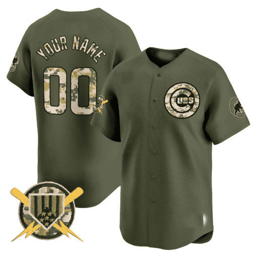 Custom Chicago Cubs Armed Forces Day Vapor Premier Limited¨C All Stitched Baseball Jersey