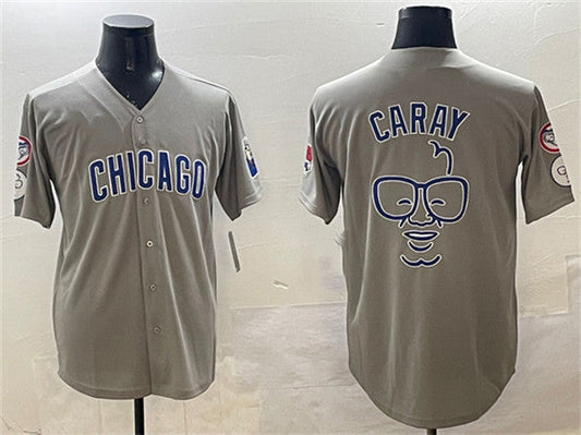 Chicago Cubs Gray Harry Caray Holy Cow Patch Limited Stitched Baseball Jersey