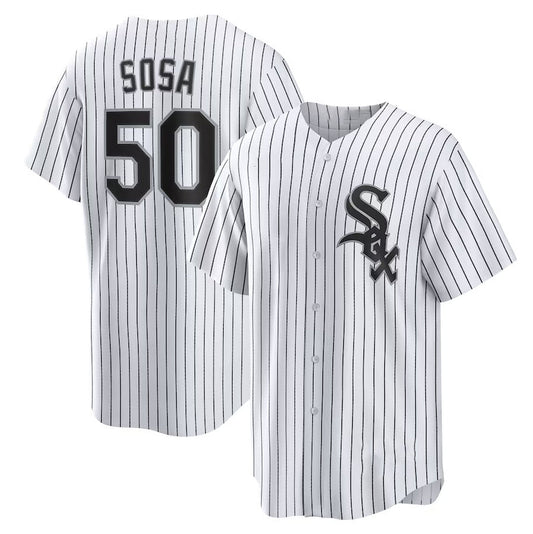 Chicago White Sox #50 Lenyn Sosa Home Replica Jersey - White Stitched Baseball Jersey