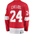 D.Red Wings #24 Chris Chelios Supporters Branded Premier Breakaway Retired Player Red Stitched American Hockey Jerseys