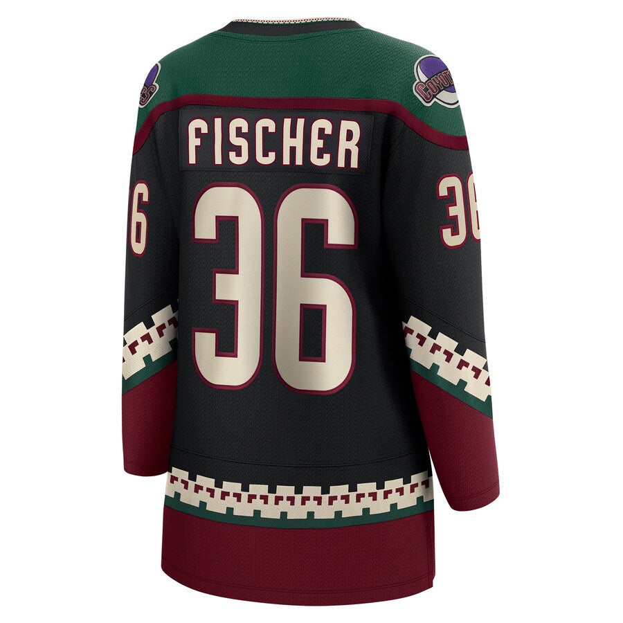 A.Coyotes #36 Christian Fischer Supporters Branded Home Breakaway Player Jersey Black Stitched American Hockey Jerseys