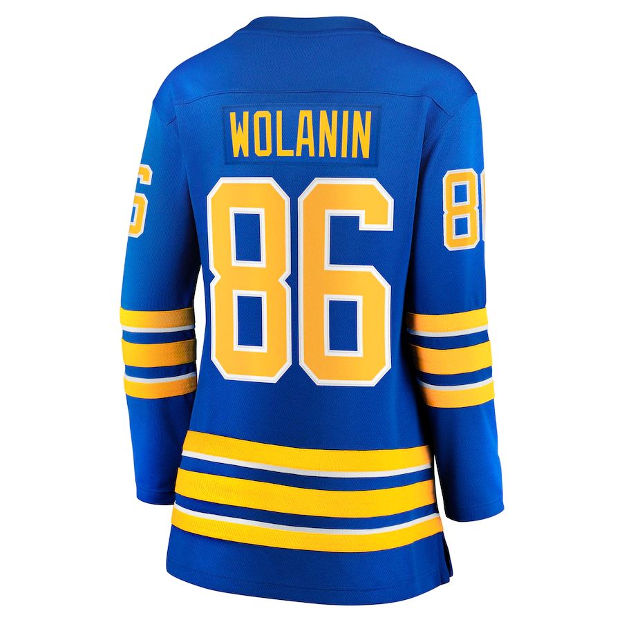 B.Sabres #86 Christian Wolanin Supporters Branded Home Breakaway Player Jersey Royal Stitched American Hockey Jerseys