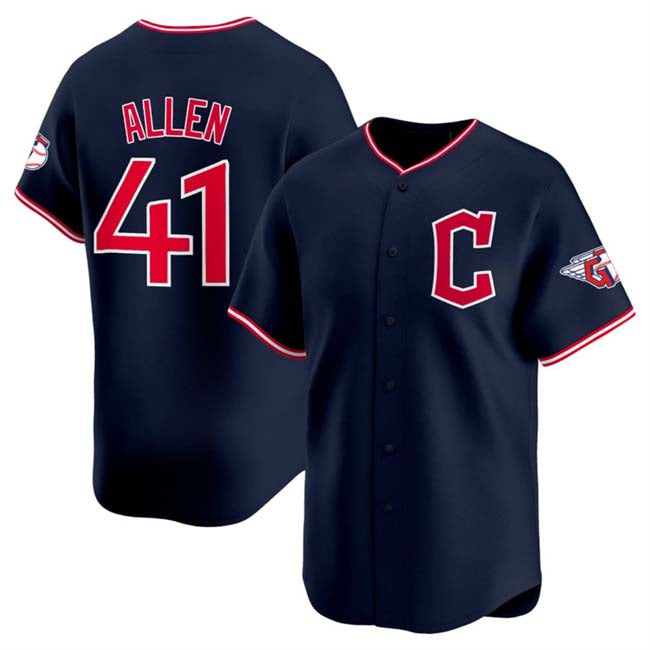 Cleveland Guardians #41 Carlos Santana Navy 2025 Alternate Limited Stitched Baseball Jersey