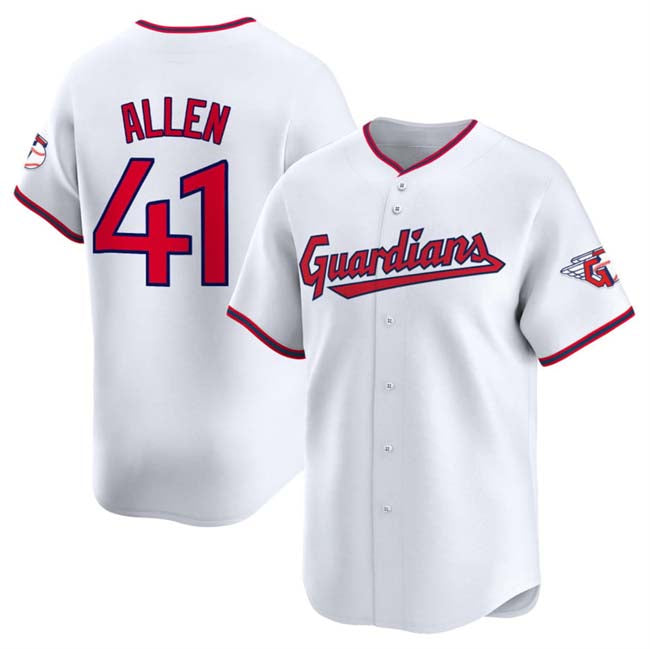 Cleveland Guardians #41 Carlos Santana White Home Limited Stitched Baseball Jersey