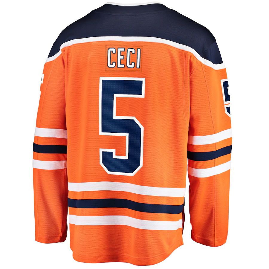 E.Oilers #5 Cody Ceci Supporters Branded Home Breakaway Player Jersey Orange Stitched American Hockey Jerseys