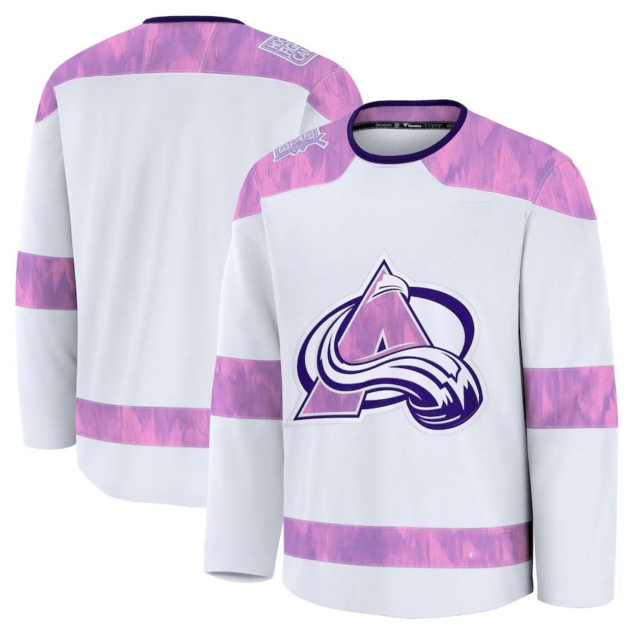 C.Avalanche Supporters 2024 Hockey Fights Cancer Practice Jersey - White Stitched American Hockey Jerseys