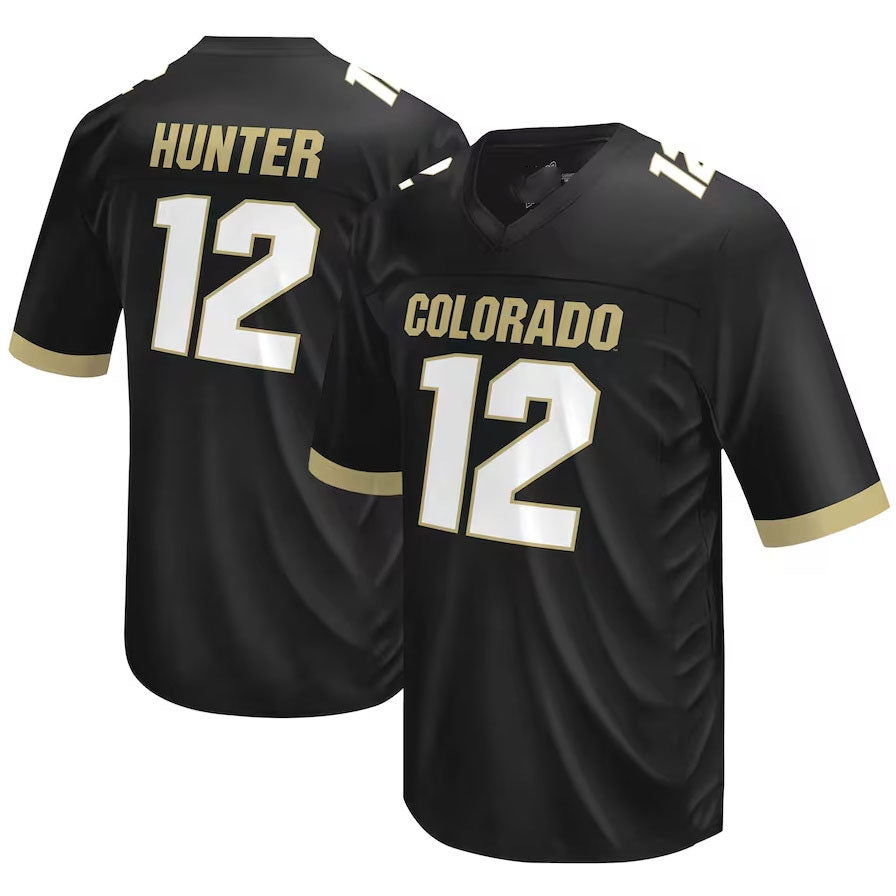 C.Buffaloes #12 Travis Hunter Original Retro Brand NIL Football Player Jersey ¨C Black American College Jerseys