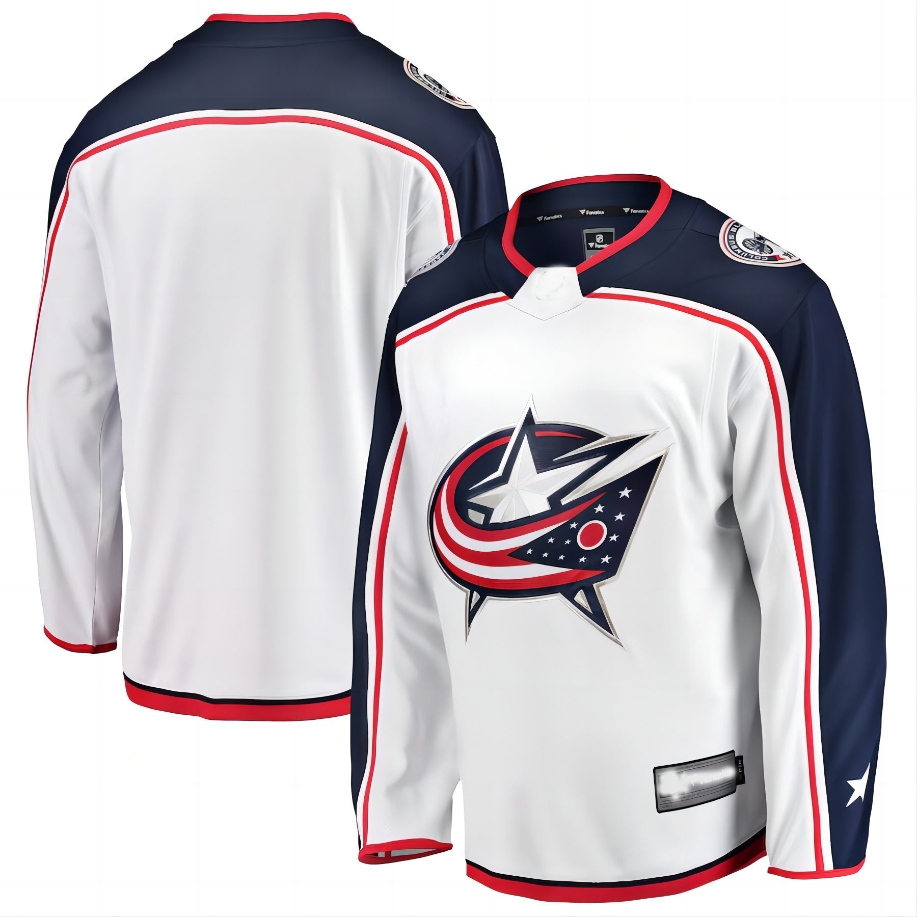 C.Blue Jackets Supporters Branded Breakaway Away Jersey White Stitched American Hockey Jerseys