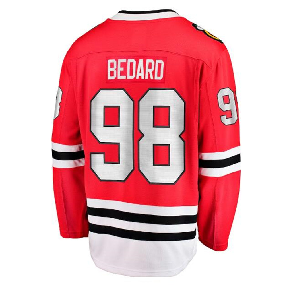 C.Blackhawks #98 Connor Bedard Supporters Branded 2023 Draft Home Breakaway Player Jersey - Red Stitched American Hockey Jerseys