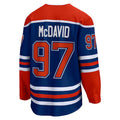 E.Oilers #97 Connor McDavid Supporters Branded Home Premier Breakaway Player Jersey Royal Stitched American Hockey Jerseys