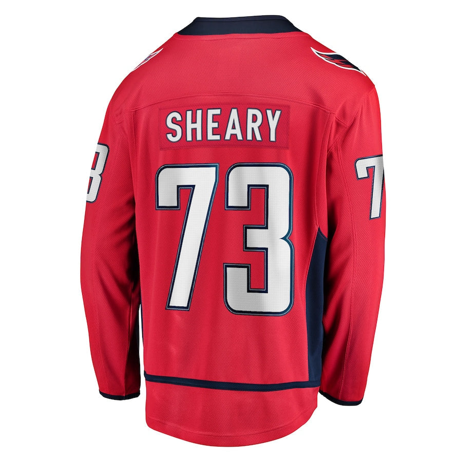 W.Capitals #73 Conor Sheary Supporters Branded Home Breakaway Player Jersey Red Stitched American Hockey Jerseys