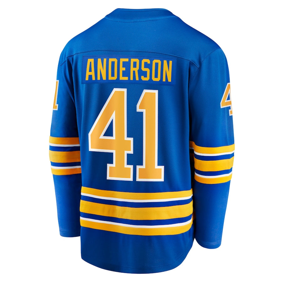 B.Sabres #41 Craig Anderson Supporters Branded Home Breakaway Player Jersey Royal Stitched American Hockey Jerseys