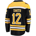 B.Bruins #12 Supporters Branded Home Breakaway Player Jersey  Black Stitched American Hockey Jerseys
