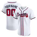 Custom Atlanta Braves Home Elite Jersey ¨C White Baseball Jerseys