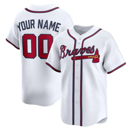 Custom Atlanta Braves Home Limited Jersey - White Baseball Jerseys