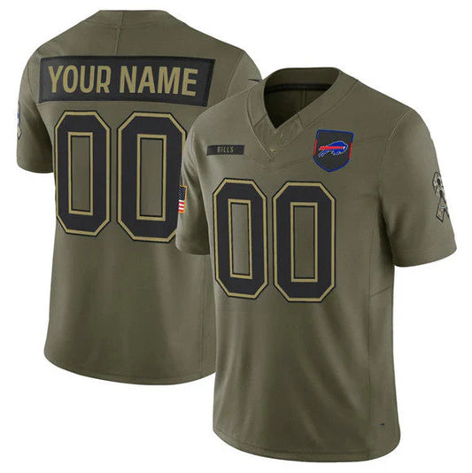 Custom B.Bills Olive 2025 Salute to Service Vapor F.U.S.E. Limited Jersey