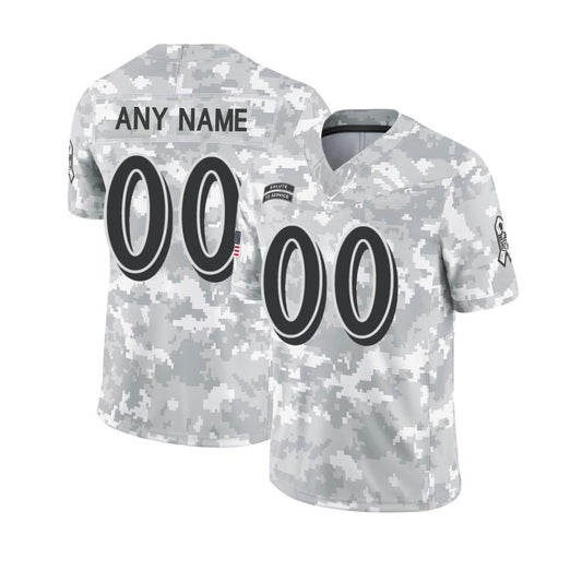 Custom B.Ravens Arctic Camo 2024 Salute To Service Limited Jerseys