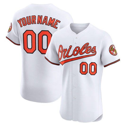 Custom Baltimore Orioles Home Elite Jersey ¨C White Stitched Baseball Jersey
