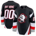 Custom B.Sabres Fanatics Alternate Premium Jersey - Black Stitched American Hockey Jerseys