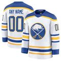 Custom B.Sabres Fanatics Away Premium Jersey - White Stitched American Hockey Jerseys