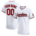 Custom Cleveland Guardians Home Elite Sponsor Patch Jersey ¨C White Stitched Baseball Jerseys