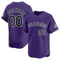 Custom Colorado Rockies Alternate Limited Jersey - Purple Baseball Jerseys