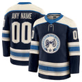 Custom C.Blue Jackets Fanatics Alternate Premium Jersey - Navy Stitched American Hockey Jerseys