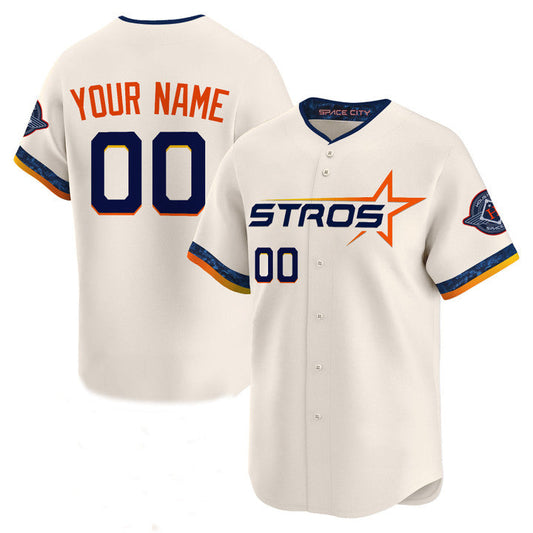 Custom Houston Astros Cream 2025 City Connect Limited Stitched Baseball Jersey